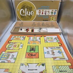 VTG Clue 1963 COMPLETE (-1 Token) Parker Brothers Classic Detective Board Game